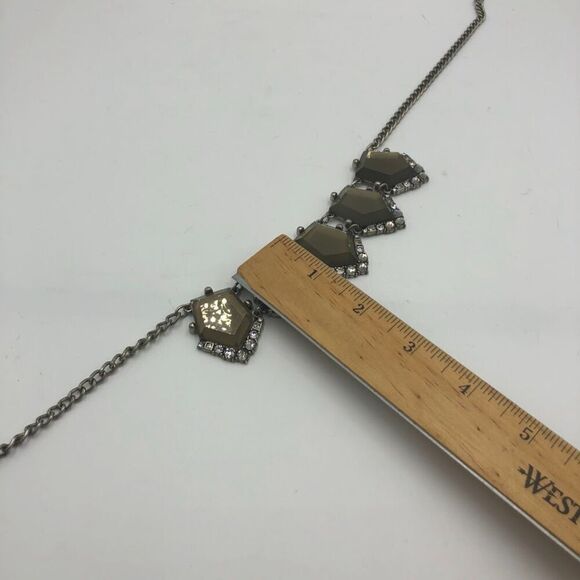 Vintage Loft by Ann Taylor Women's Statement Necklace Geometric Shape Rhinestone - Picture 10 of 10